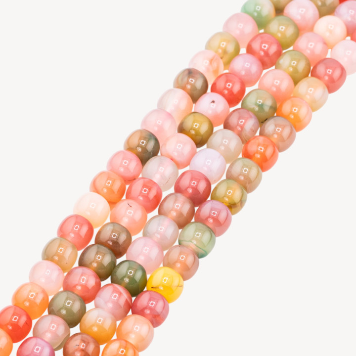 Agata Mix Floreale Tondo Liscio 10mm