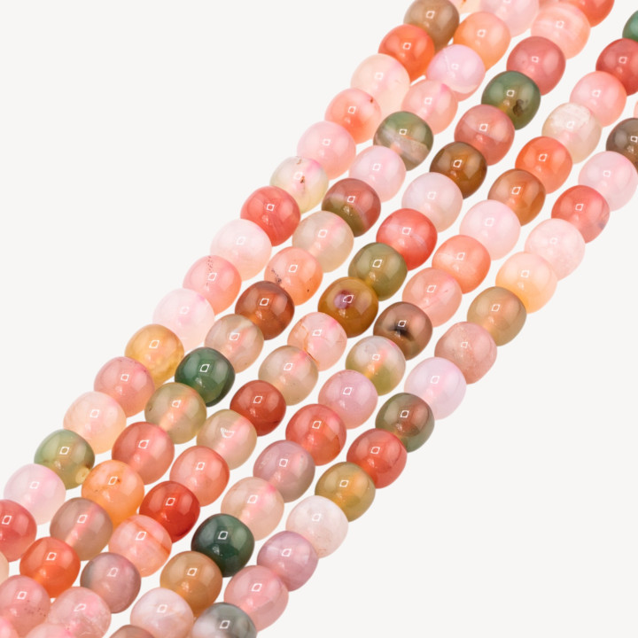 Agata Mix Floreale Barilotto Liscio 6x7mm