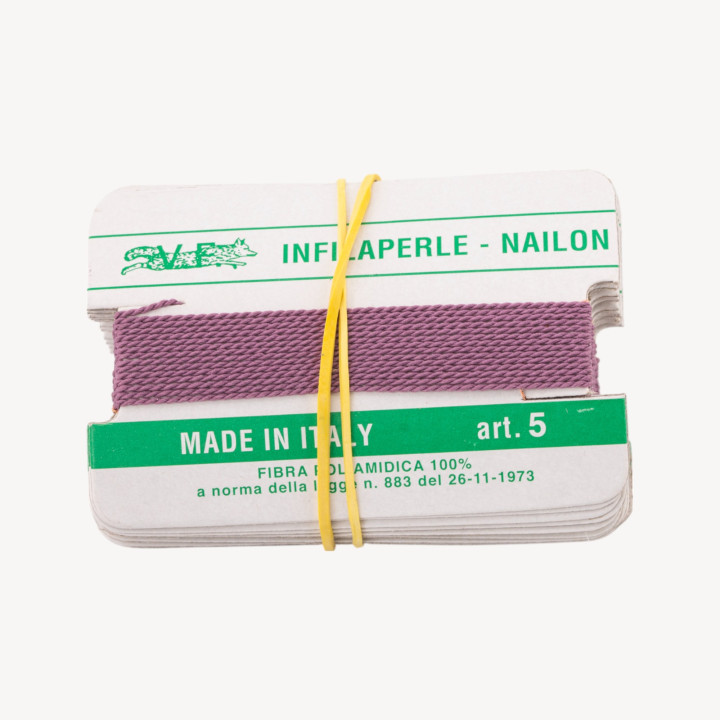 Filo Infilaperle Di Fibra Poliamidica 12pz Violetto Misura 5