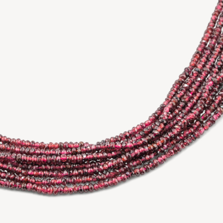 Granato Perlina Rondella Sfaccettata Diamond Cut 2,5x1,5mm