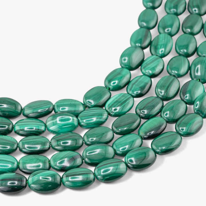 Malachite Ovale Piatto 10x14mm
