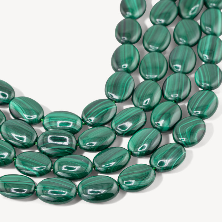 Malachite Ovale Piatto 12x16mm