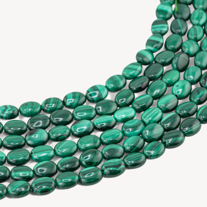 Malachite Ovale Piatto 8x10mm