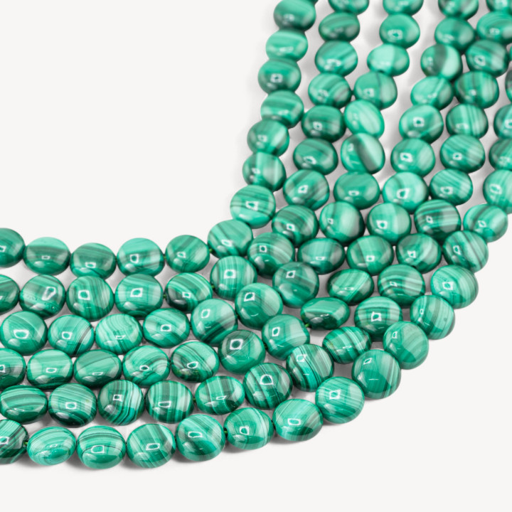 Malachite Tondo Piatto 8mm Spessore 5mm