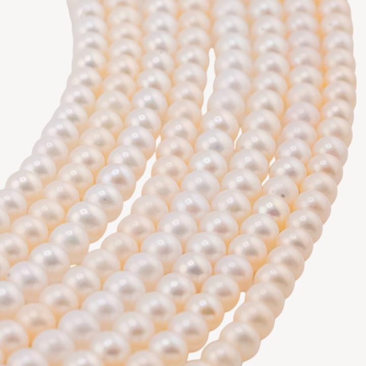 Perle Di Fiume Tonde 5,5-6,0mm 4A Bianco