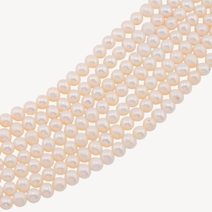 Perle Di Fiume Tonde 5,5-6,0mm 5A Bianco