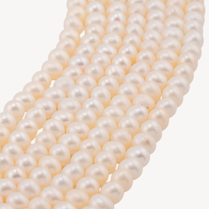 Perle Di Fiume Tonde 5,5-6,0mm 5A Bianco