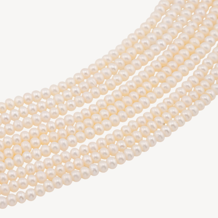 Perle Di Fiume Tonde 3,2-3,6mm AA+ Bianco