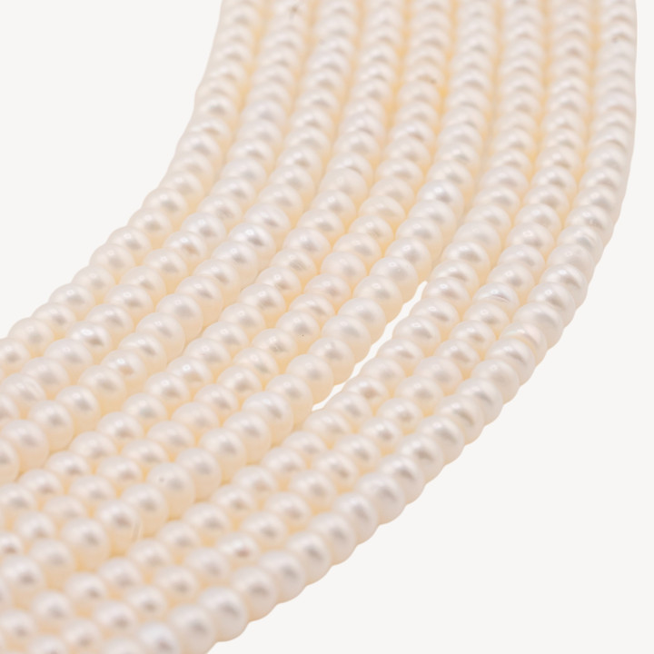 Perle Di Fiume Tonde 3,2-3,6mm AA+ Bianco