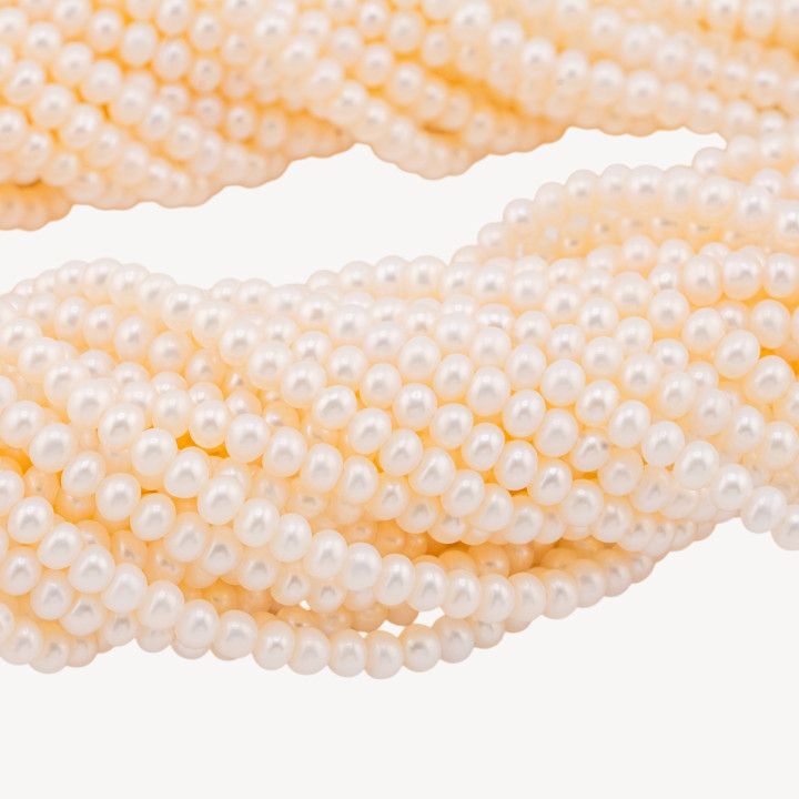 Perle Di Fiume Tonde 3,2-3,6mm AA+ Bianco