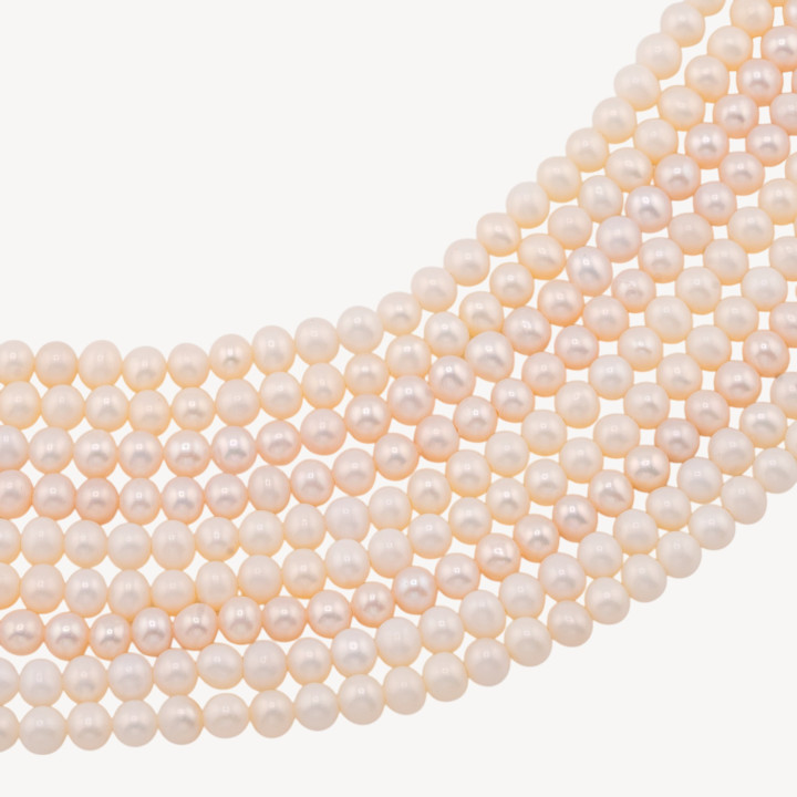 Perle Di Fiume Tonde 3,0-4,6mm AA+ Bianco