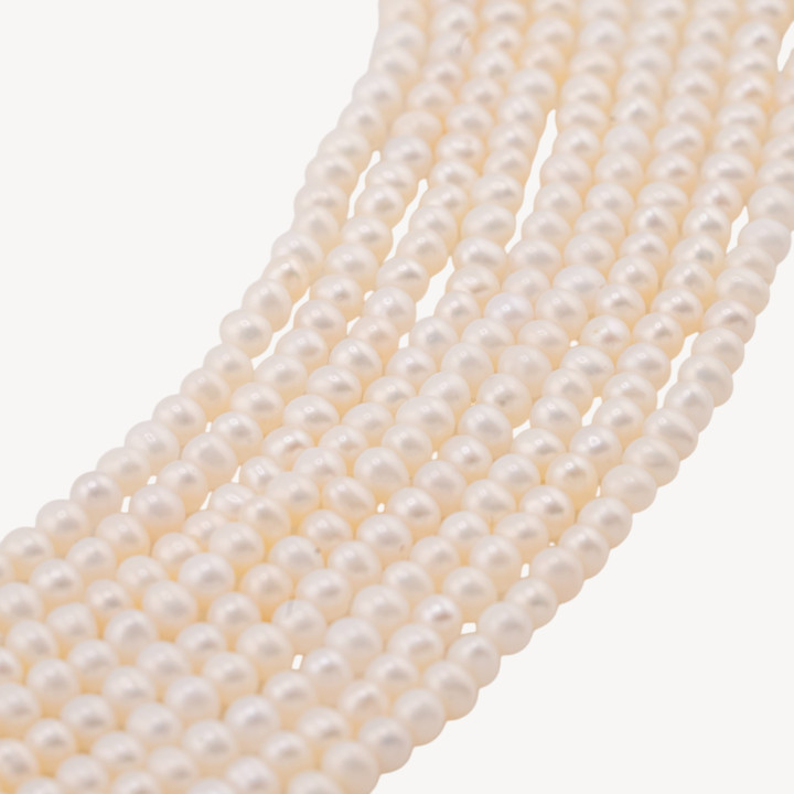 Perle Di Fiume Tonde 2,8-3,2mm AA+ Bianco