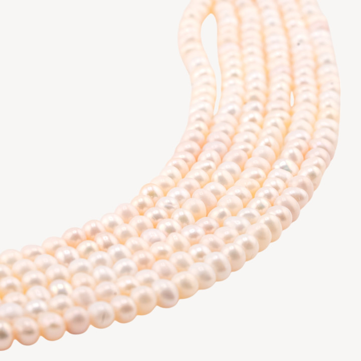 Perle Di Fiume Tonde 4,5-5,0mm 4A Bianco