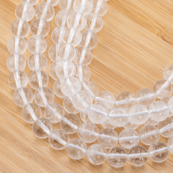 Cristallo di Rocca Nuvola Tondo Liscio 10mm