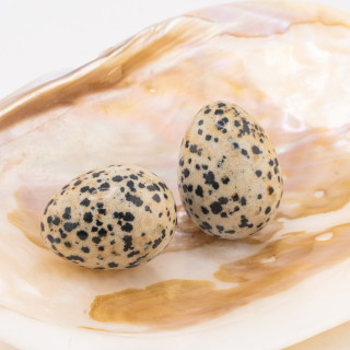 Ovetto Di Pietre Dure 22x30mm Diaspro Dalmata 2pz