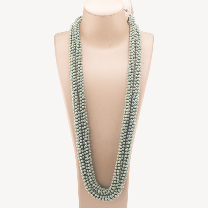 Collana Di Cristalli Sfere Intrecciate 170cm Chiaro