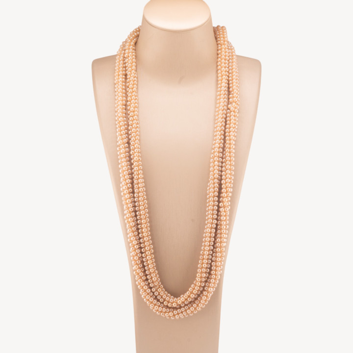 Collana Di Cristalli Sfere Intrecciate 170cm Gold