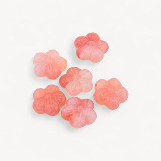 Componente Connettore Di Agata Brasiliana Fiorellino Foro Passante 6pz Agata Fucsia