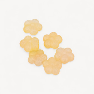 Componente Connettore Di Agata Brasiliana Fiorellino Foro Passante 6pz Agata Giallo Chiaro