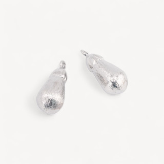 Componente Pendente Di Bronzo Goccia 11x21mm 10pz Rodiato