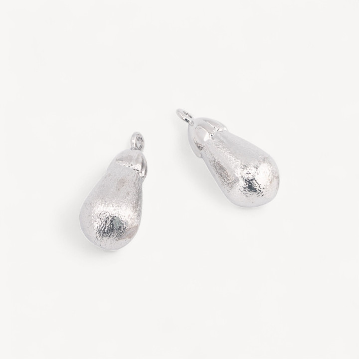 Componente Pendente Di Bronzo Goccia 11x21mm 10pz Rodiato