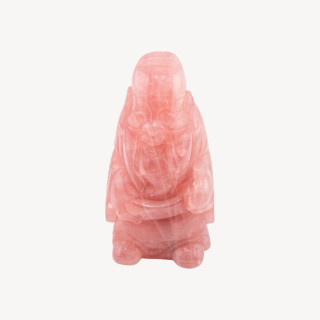 Soprammobile Statua Incise a Mano Buddha Di Pietre Naturali 11x5cm 1pz Quarzo Rosa