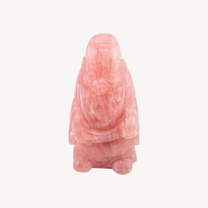 Soprammobile Statua Incise a Mano Buddha Di Pietre Naturali 11x5cm 1pz Quarzo Rosa