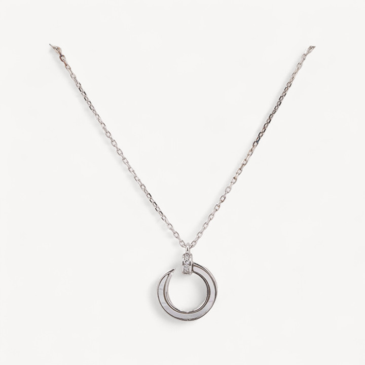 Collana Di Argento 925 Con Pendente Collezione Luna Rodiata