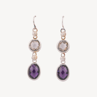 Orecchini  In Argento 925 Con Ametista e Topazio