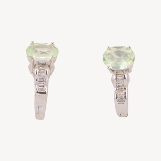 Orecchini A Perno Chiuso Di Argento 925 Con Gemma Idrotermale 8x15,5mm