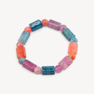 Bracciale Di Quarzo Multicolor Cilindro 9x14mm Multicolor 2