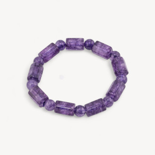 Bracciale Di Quarzo Multicolor Cilindro 9x14mm Viola