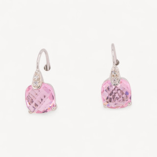 Orecchini Di Argento 925 Con Zirconi Made in ITALY Rosa
