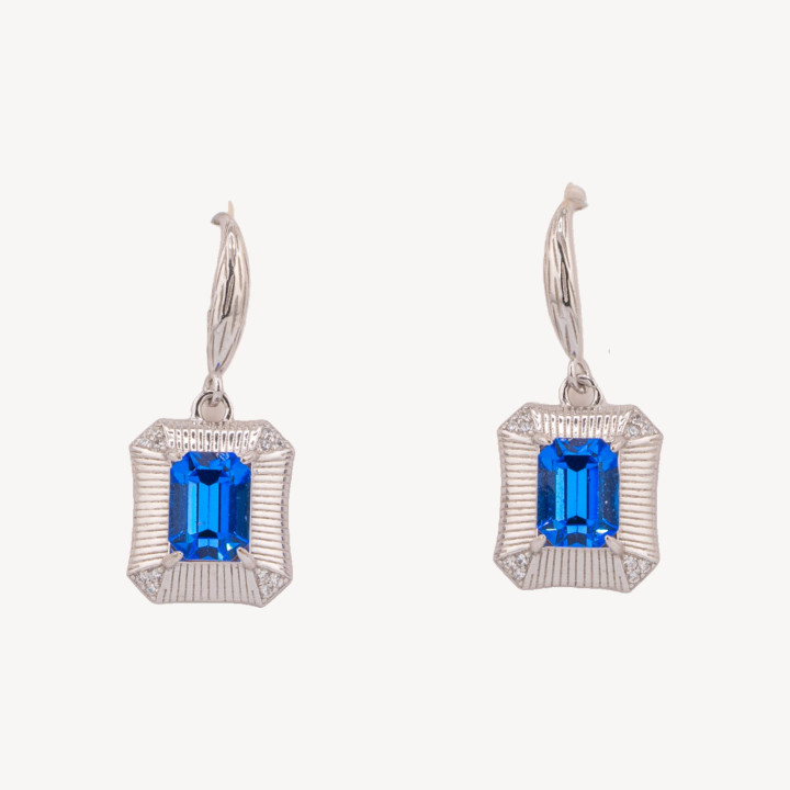 Orecchini Di Argento 925 1 Coppia Blu