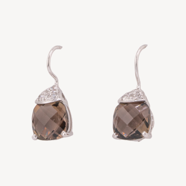 Orecchini Di Argento 925 Con Zirconi Made in ITALY Fume'