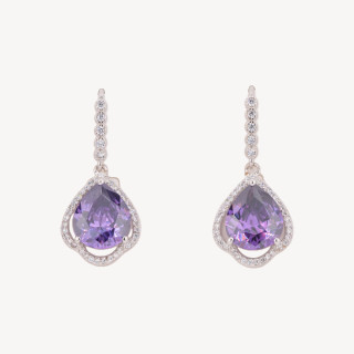 925 Silver Earrings Made in ITALY Purple