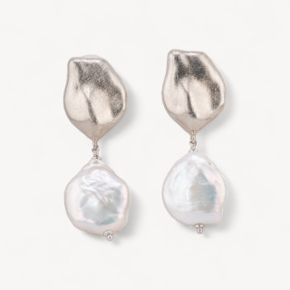 Orecchini Di Argento 925 Made in ITALY Con Perle Di Fiume Rodiato