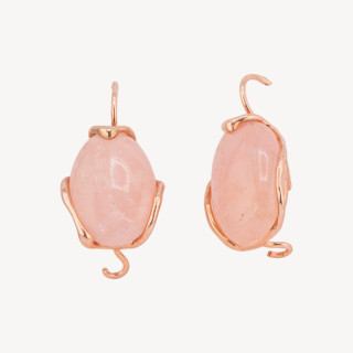 Orecchini Di Argento 925 Made in ITALY Oro Rosa Pietra Di Luna Rosa