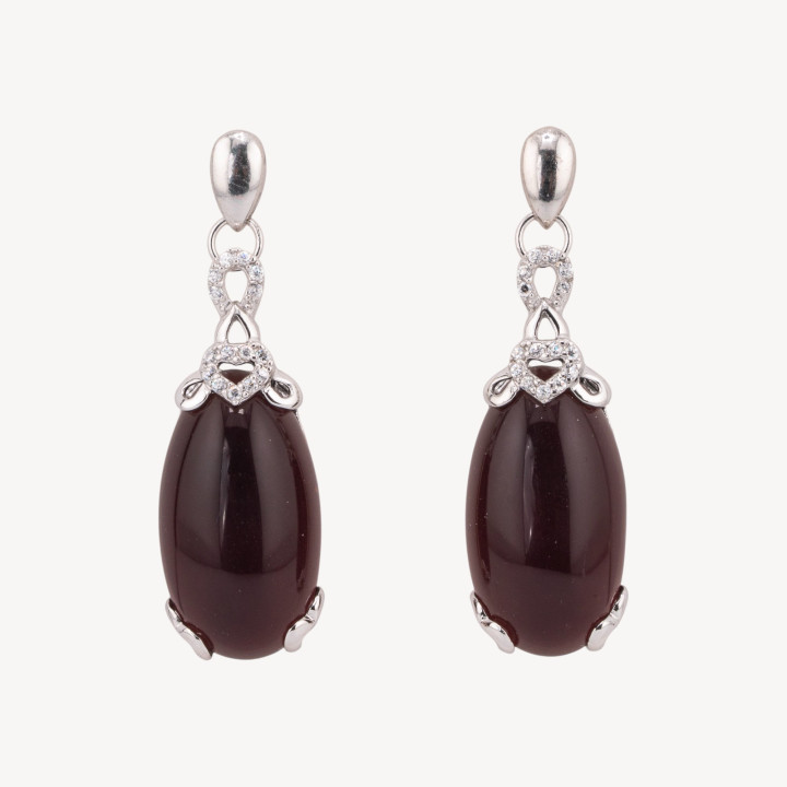 Orecchini Di Argento 925 Made in ITALY Marrone