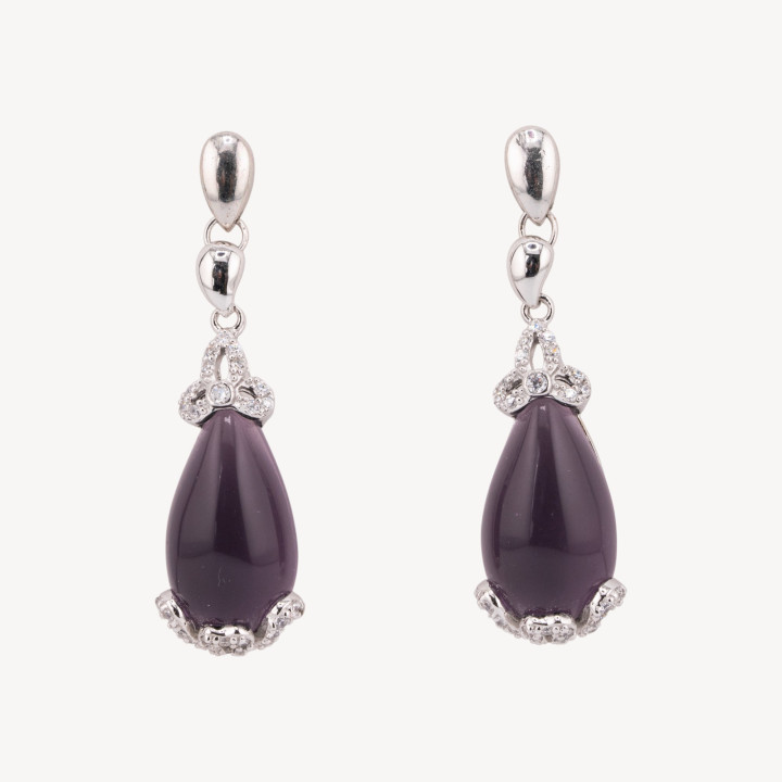 Orecchini Di Argento 925 Made in ITALY Viola