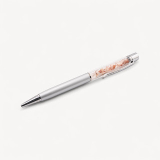 Penna A Sfera Con Pietre Semipreziose Naturali Corniola