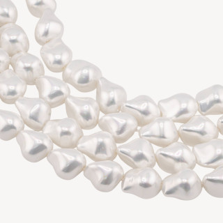 Perle di Maiorca Bianca Gocce Barocche 12x16mm