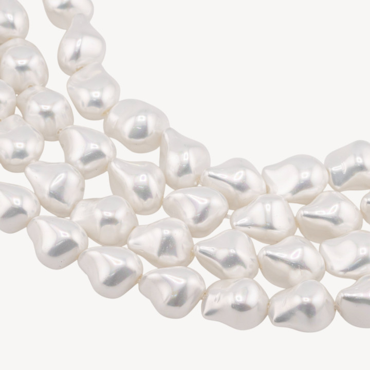 Perle di Maiorca Bianca Gocce Barocche 12x16mm