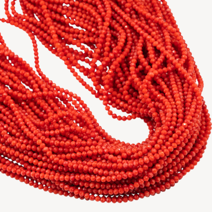 Corail Bambou Facette Rouge Sarde 02mm