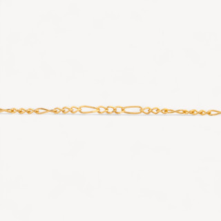 Catena A Metraggio Di Argento 925 3 Groumette + 1 Ovale da 2mm 50cm Dorato