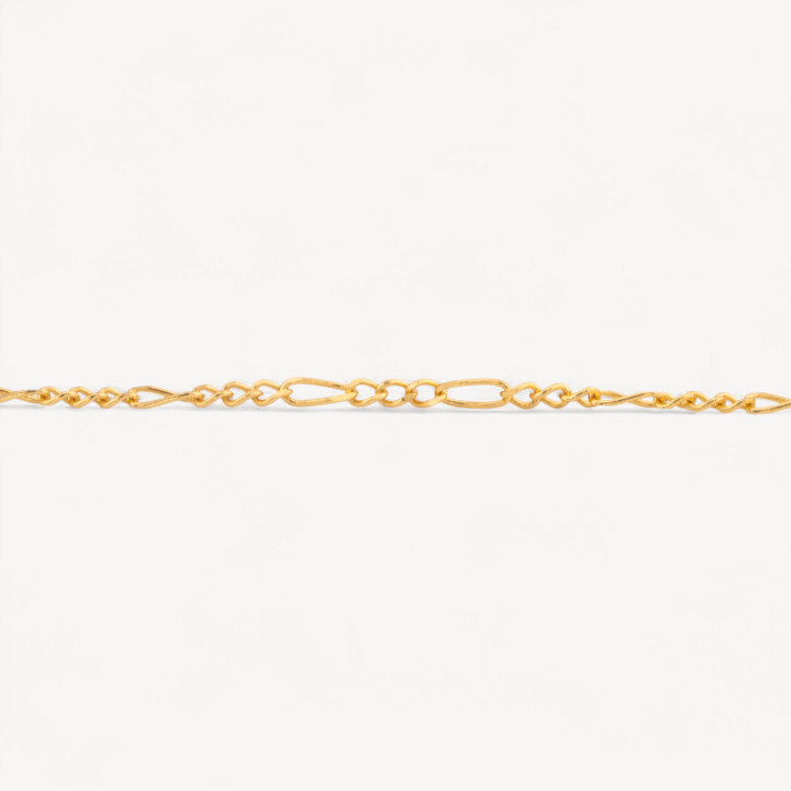 Catena A Metraggio Di Argento 925 3 Groumette + 1 Ovale da 2mm 50cm Dorato