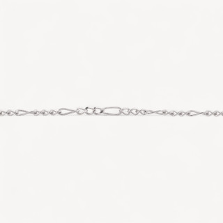 Catena A Metraggio Di Argento 925 3 Groumette + 1 Ovale da 2mm 50cm Rodiato