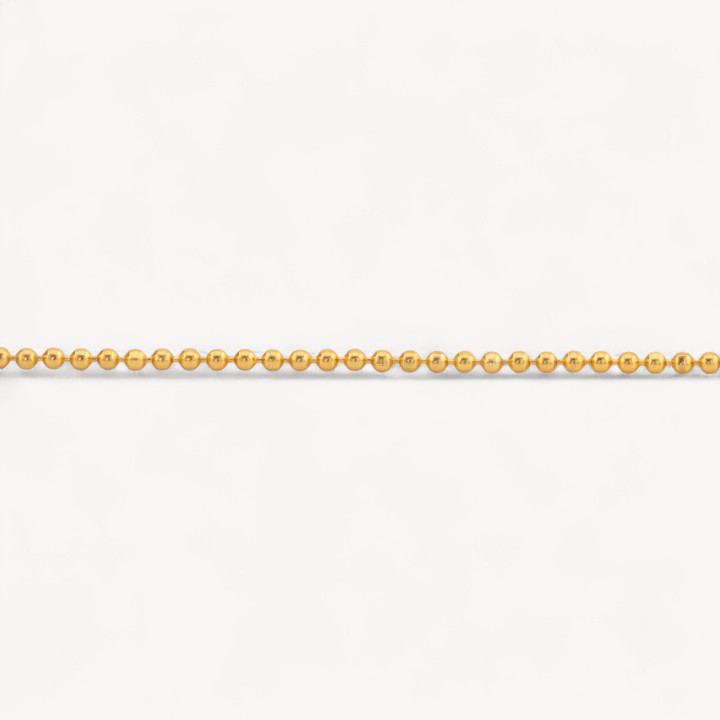 Catena A Metraggio Di Argento 925 con Palline 1,5mm 1 Metro Dorato