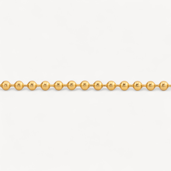Catena A Metraggio Di Argento 925 con Palline 3mm 50cm Dorato