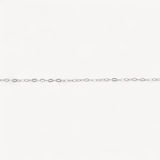 Catena A Metraggio Di Argento 925 Forzatina Schiacciata 1 Metro Rodiato